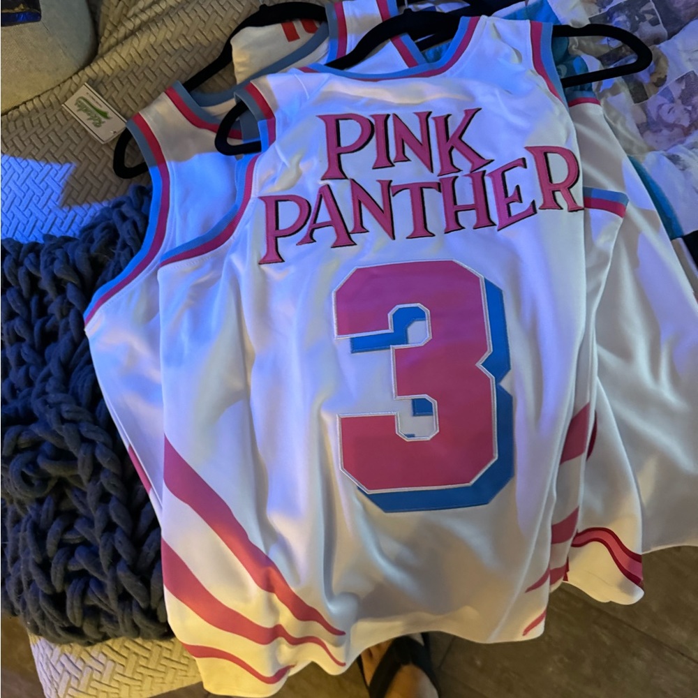 (2) Miami heat pink panther jerseys small and large